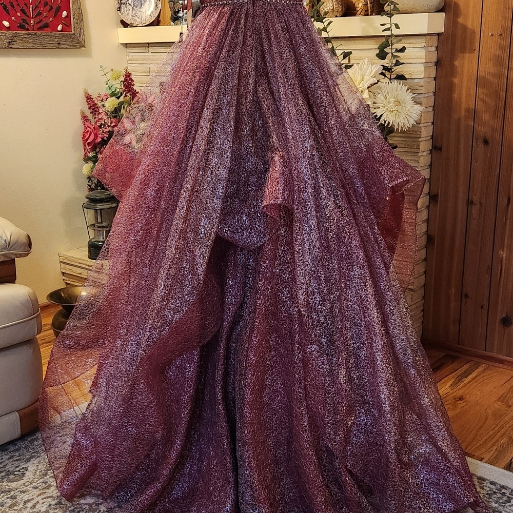 Terani Couture Wine Gown - Picture 6 of 8
